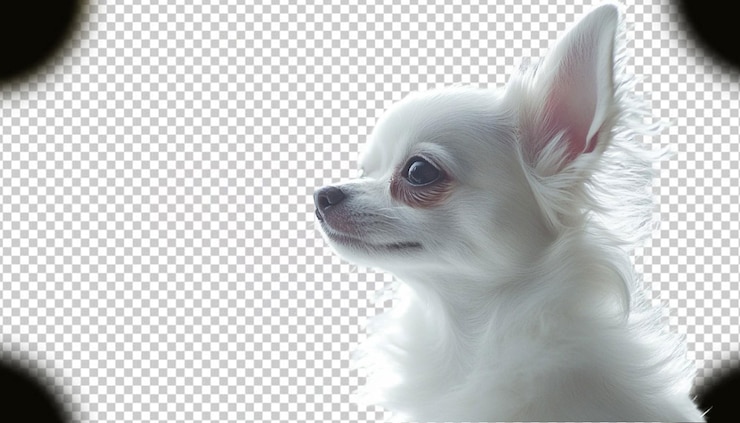 PSD chihuahua sobre un fondo transparente