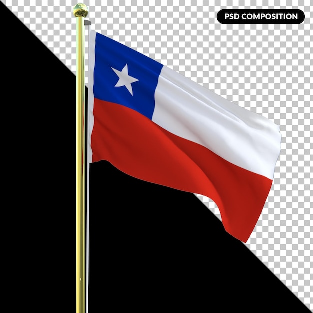 PSD chile bandera nacional aislado 3d premium psd