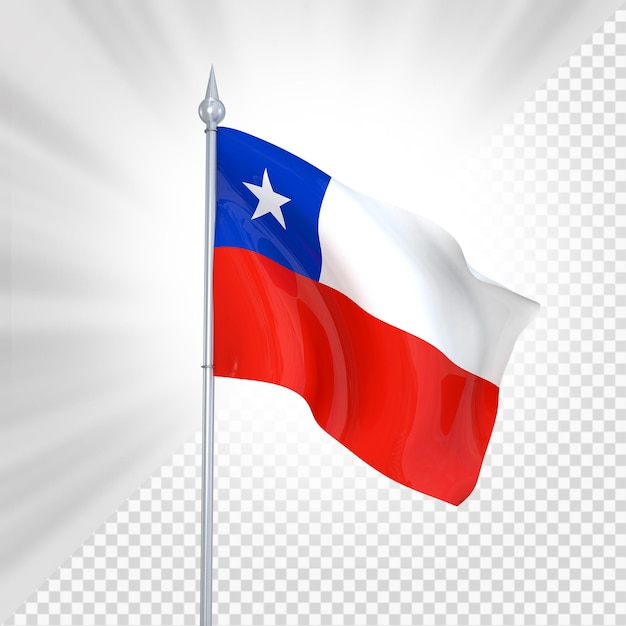 Chile-Flagge 3D-Rendering