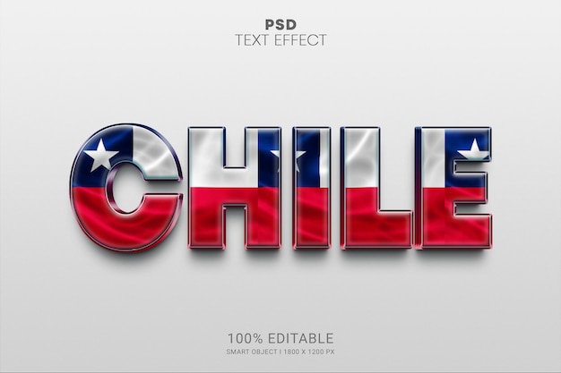 Chile PSD Bearbeitbares 3D-Texteffektdesign