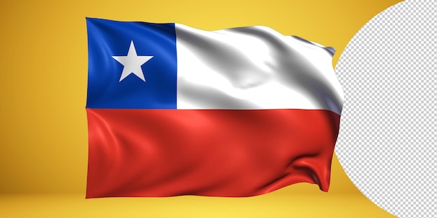 PSD chile schwenkende flagge realistisch isoliert auf transparentem png