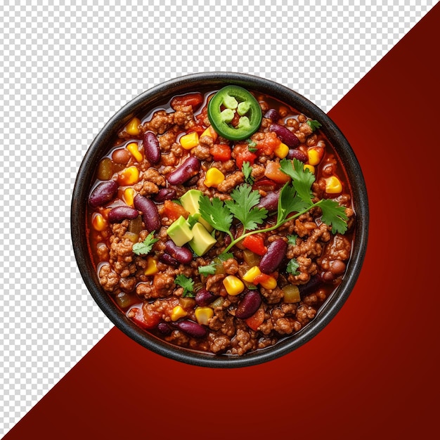 Chili con carne isolado em fundo branco