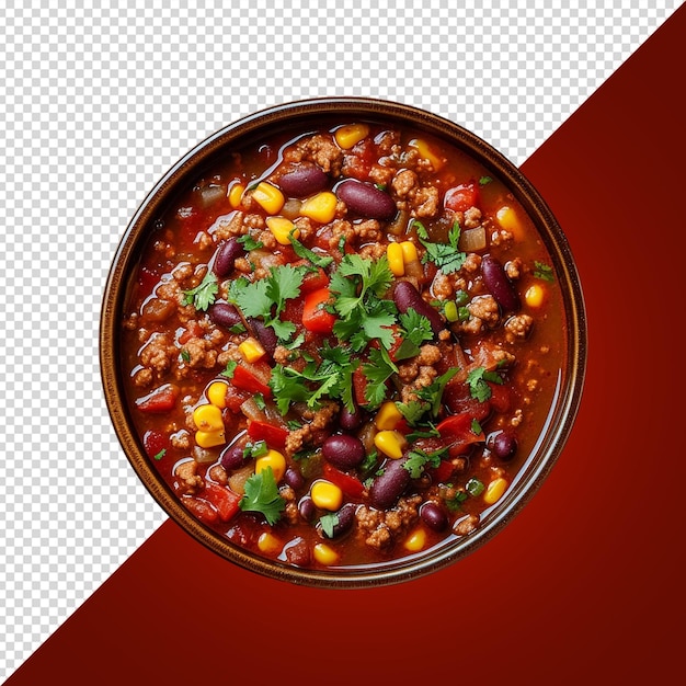 PSD chili con carne isolé sur fond blanc