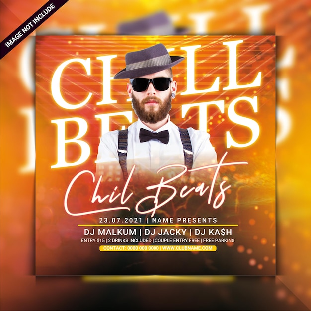 PSD chill beats club party flyer