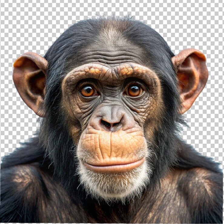 PSD chimpancé en un fondo transparente