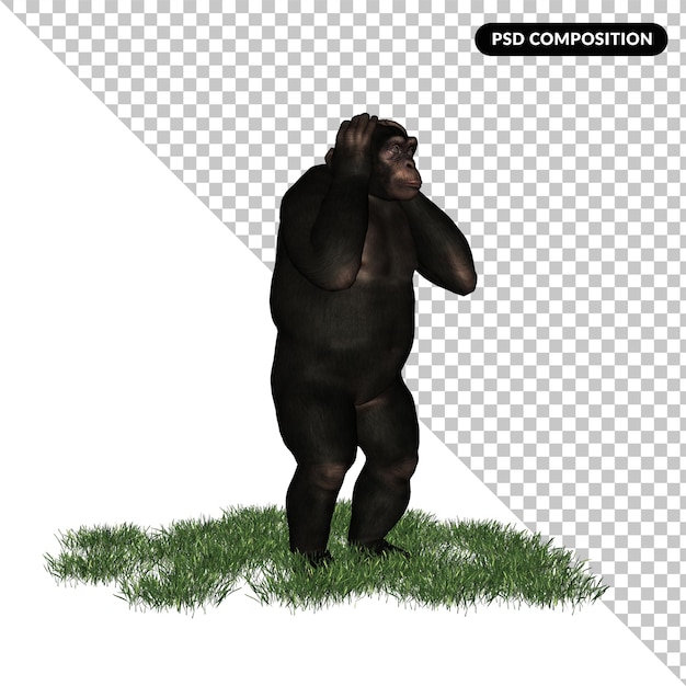 chimpancé zoológico animal aislado representación 3d