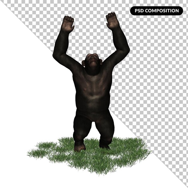 PSD chimpancé zoológico animal aislado representación 3d