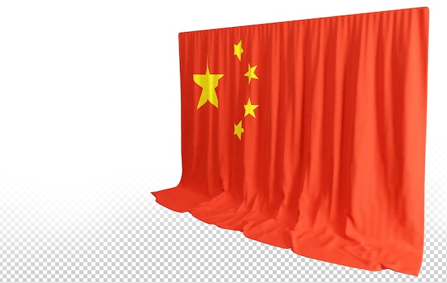 China-flaggenvorhang in 3d-rendering namens flagge chinas