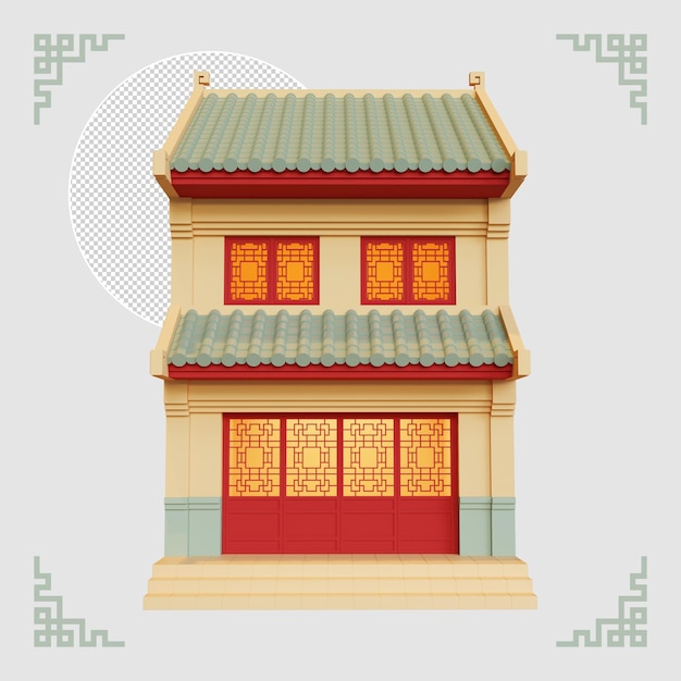 Chinatown Shophouse 3D Element 01
