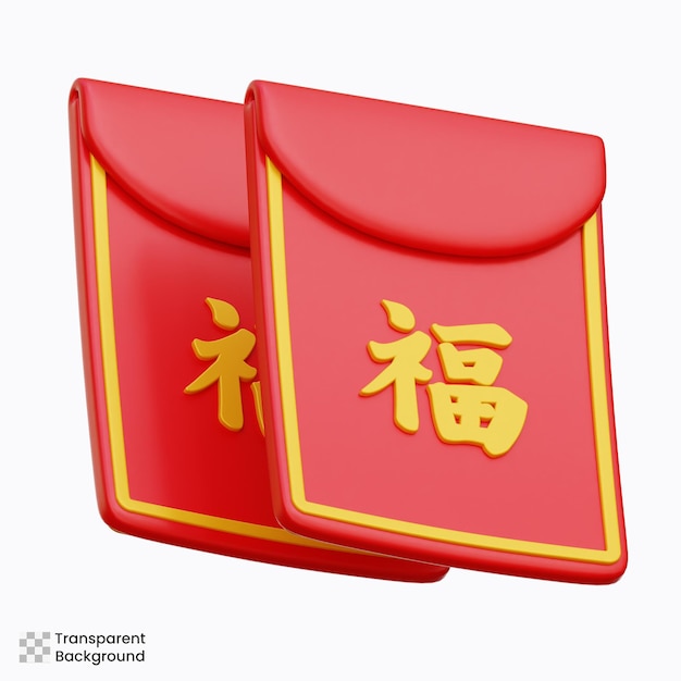 PSD chinesische briefumschlag-3d-illustration