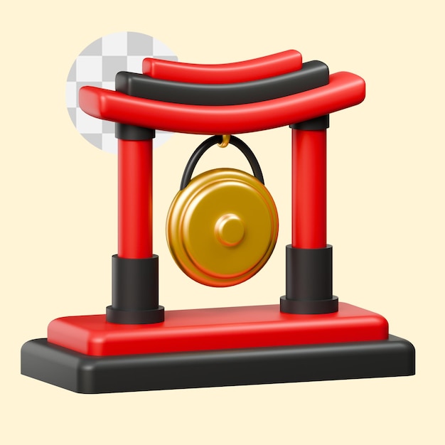 PSD chinesische gong-3d-illustration