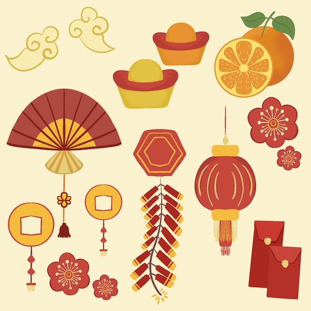 Chinesische Neujahrselemente 2024