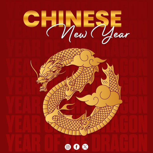 Chinesischer Neujahrs-Social-Media-Beitrag