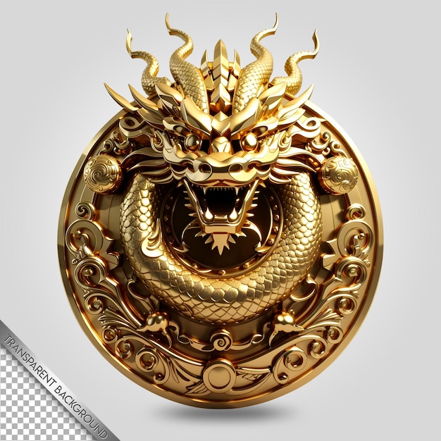 Chinesisches Drachenemblem, transparenter Hintergrund