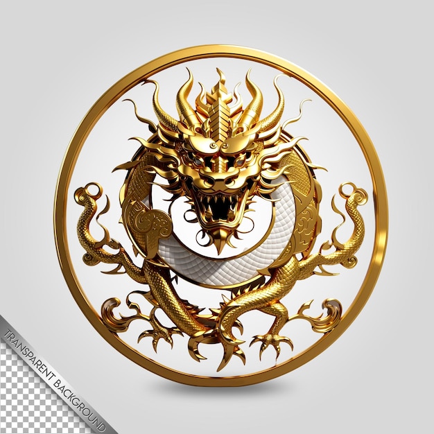 Chinesisches Drachenemblem, transparenter Hintergrund