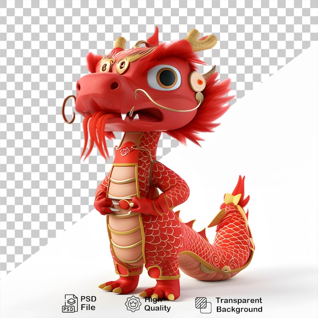 PSD chinesisches neues jahr glücklicher drache isoliert auf durchsichtigem hintergrund png-datei enthalten