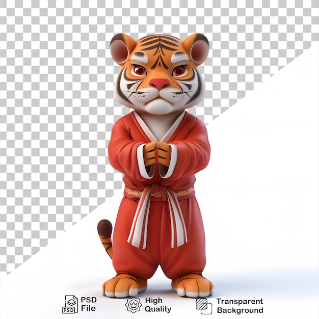 PSD chinesisches neues jahr glücklicher tiger isoliert auf durchsichtigem hintergrund png-datei enthalten