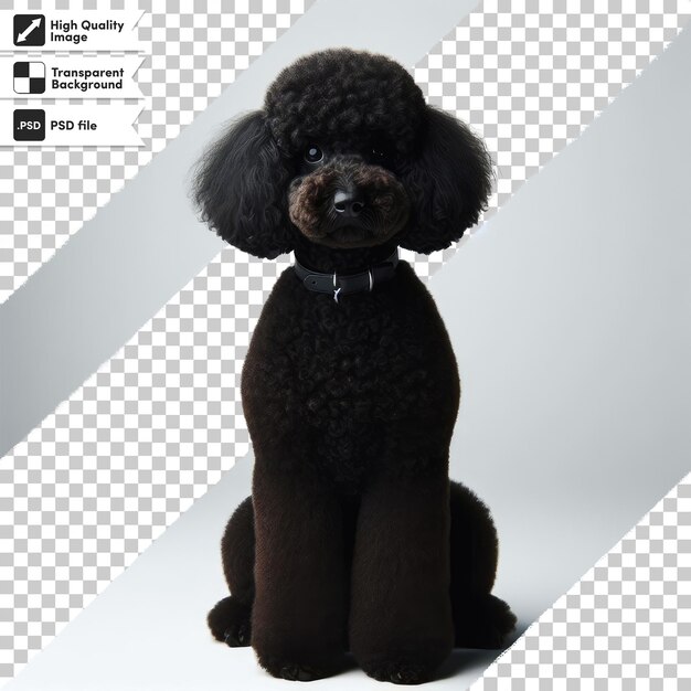 PSD chiot de caniche noir psd sur fond transparent avec couche de masque modifiable