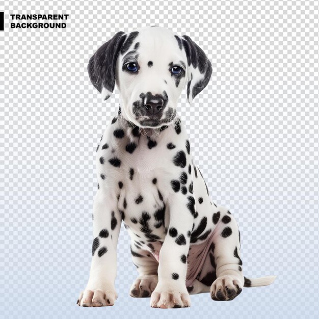 PSD chiot de dalmatian isolé sur un fond transparent