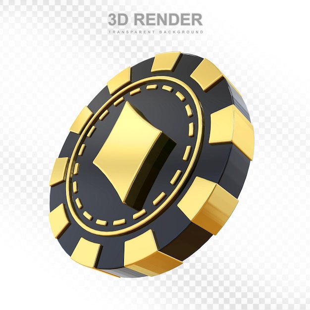 El chip de casino en 3D