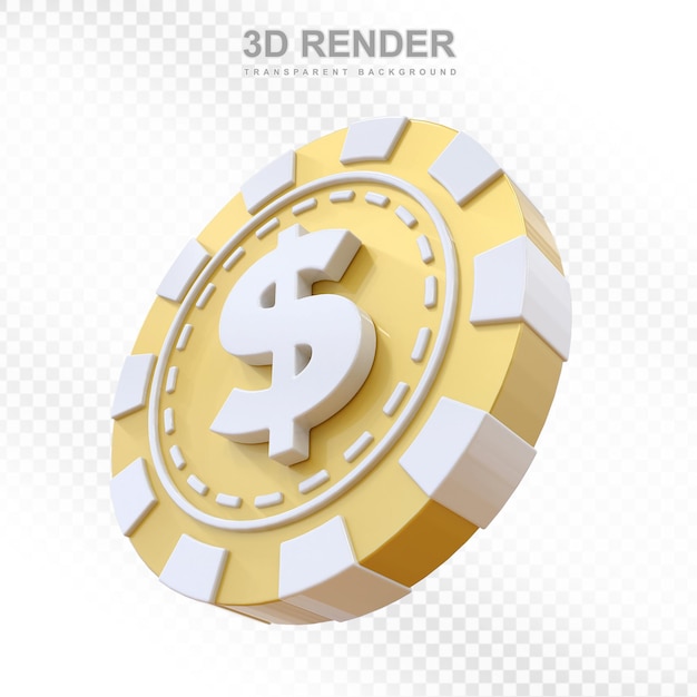 El chip de casino en 3D