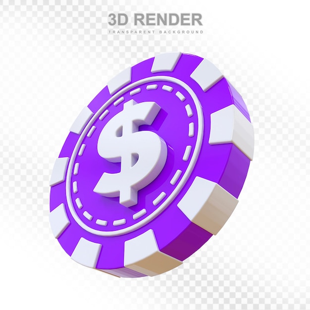 El chip de casino en 3D