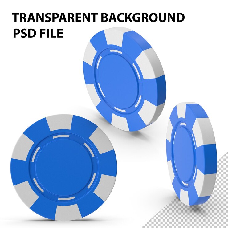 PSD chip de cassino azul png