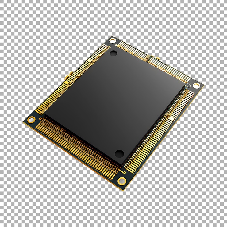 PSD chip di computer o cpu su sfondo trasparente ai generato