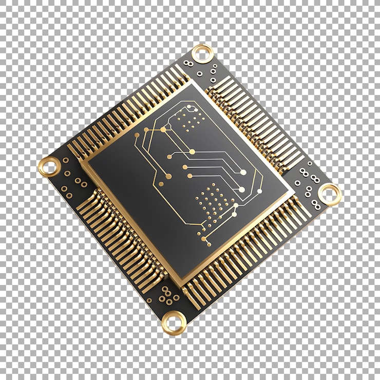 PSD chip di computer o cpu su sfondo trasparente ai generato