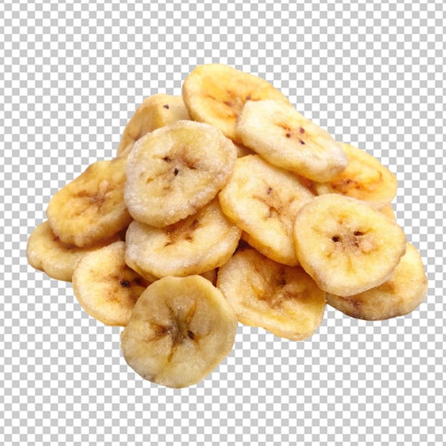 PSD des chips de banane sur un fond transparent