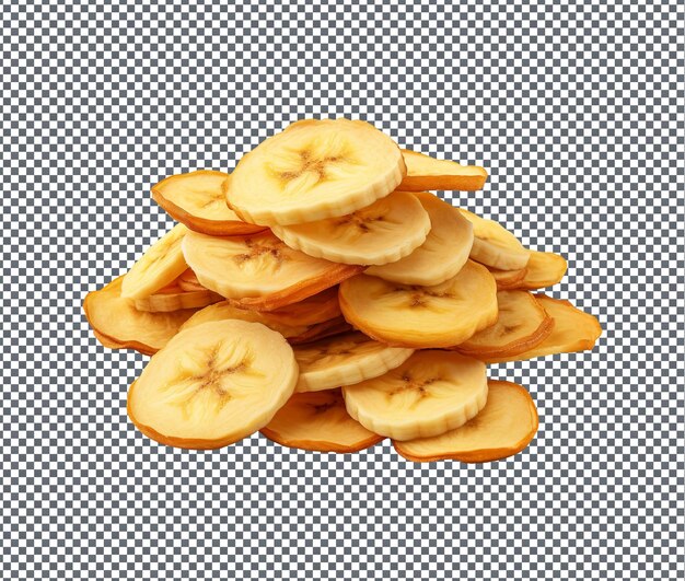 PSD chips de banana secos e deliciosos isolados sobre um fundo transparente