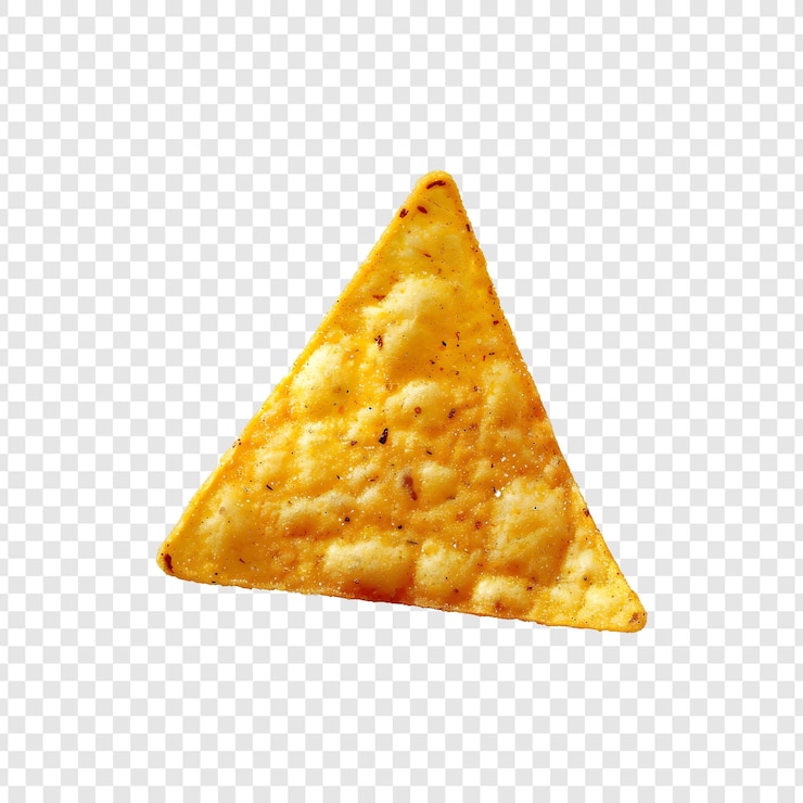 PSD chips de maíz triangulares sobre un fondo transparente