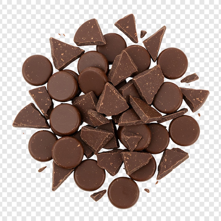 PSD chips et morceaux de chocolat noir
