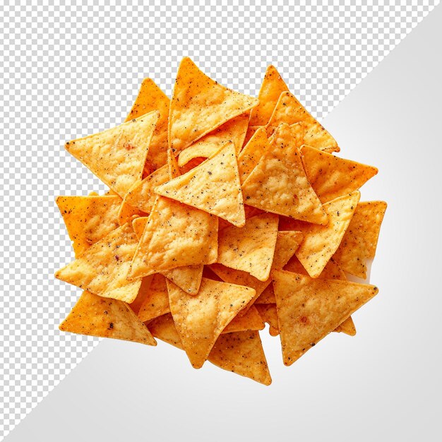 Chips de nacho aislados sobre un fondo blanco