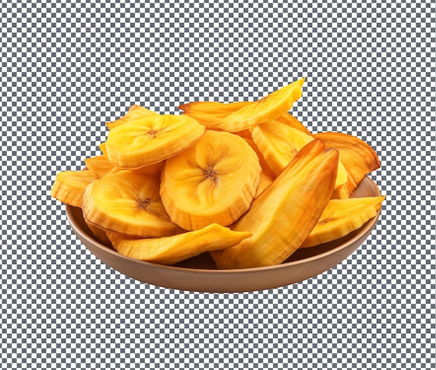 PSD des chips de plantain si sucrées isolées sur un fond transparent