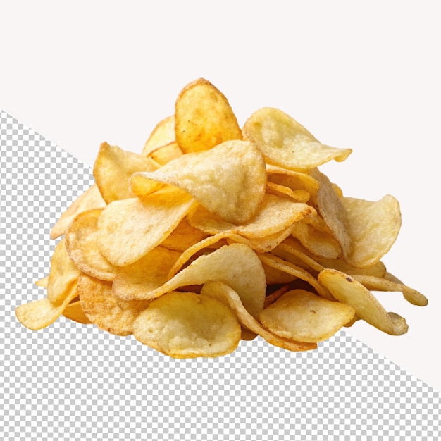 PSD chips de pommes de terre défaillantes sur un fond transparent