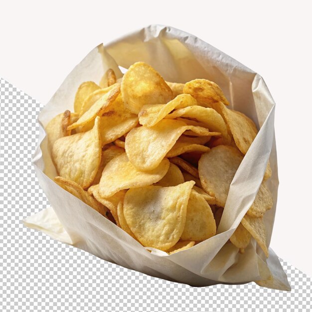 PSD chips de pommes de terre défaillantes sur un fond transparent