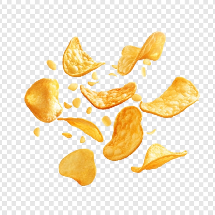 PSD des chips de pommes de terre dorées une délicieuse cascade de bonheurs croustillantes