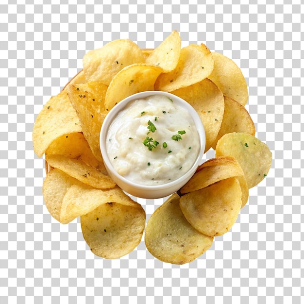 PSD des chips de pommes de terre sur un fond transparent