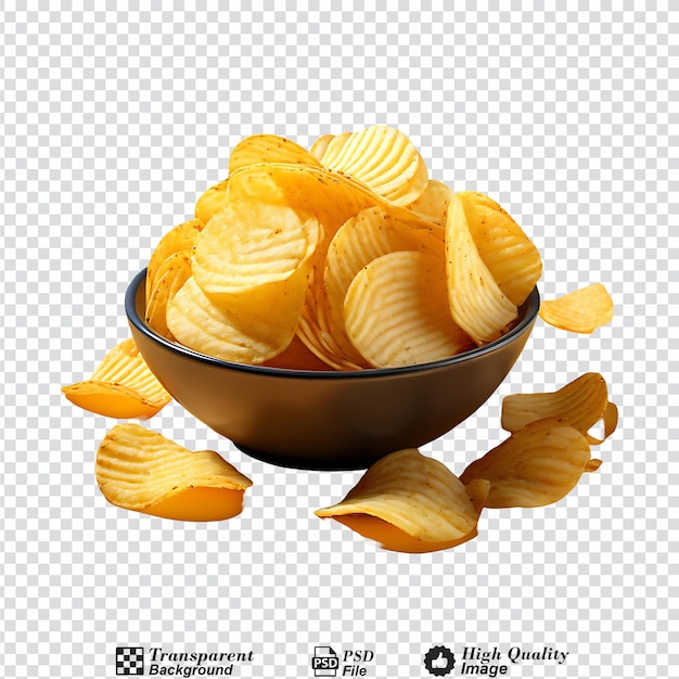 PSD chips de pommes de terre isolées sur un fond transparent