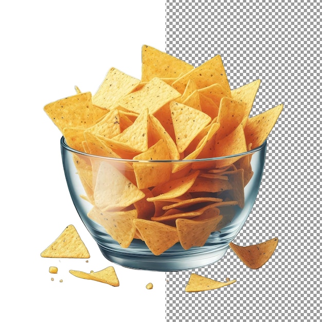 PSD chips de tortilla de triángulo en primer plano png