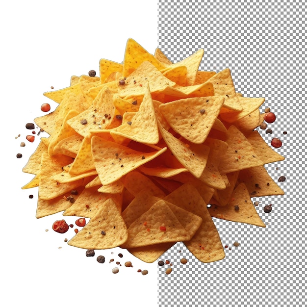 PSD chips de tortilla de triángulo en primer plano png
