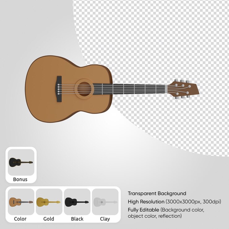 PSD chitarra 3d