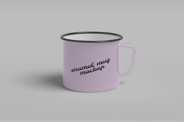 Chiuda in su mockup tazza di smalto isolato