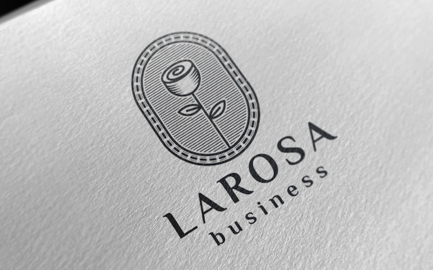 Chiuda sul modello di logo di carta morbida