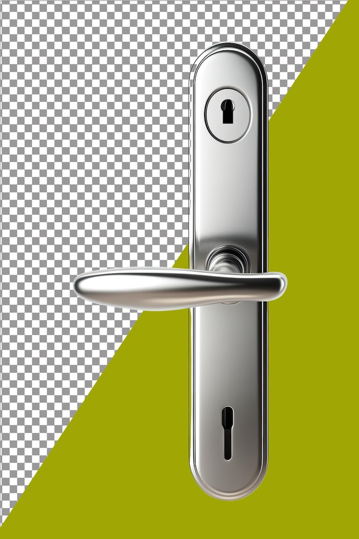Chiusura della maniglia della porta in metallo Sicura e elegante Ideale per l'arredamento della casa Iperrealistico Isolato bianco semplice T