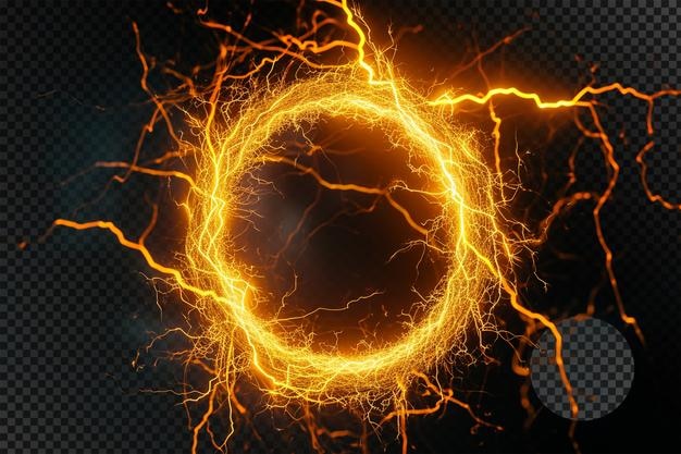 choc électrique forme ronde coup d'éclairage