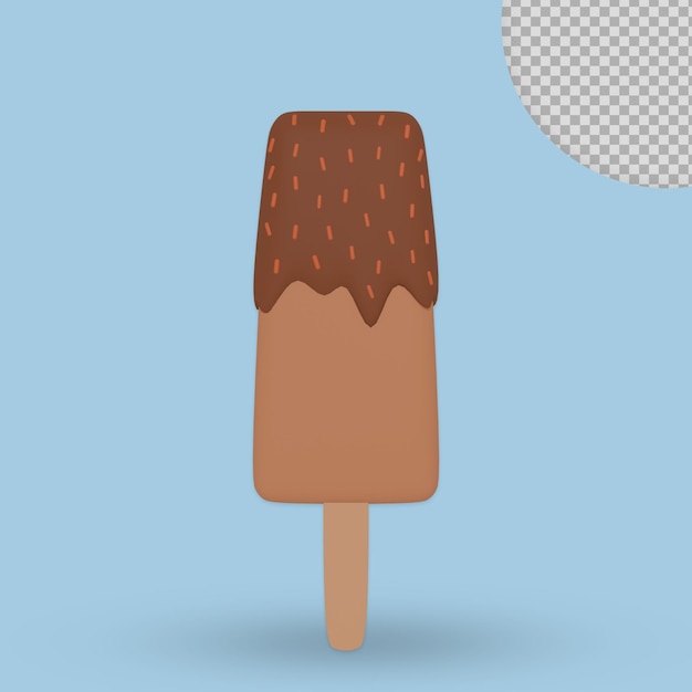 Choclate de helado modelo 3d