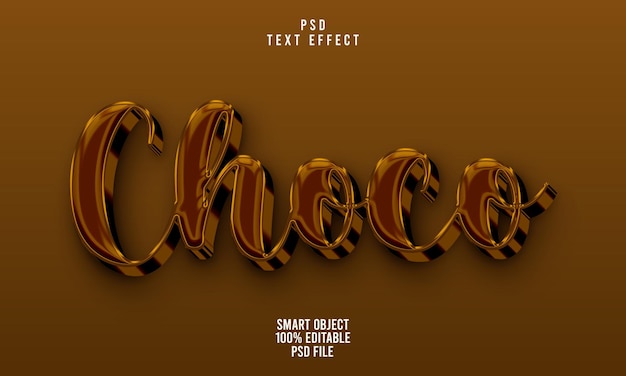 PSD choco 3d bearbeitbarer texteffekt