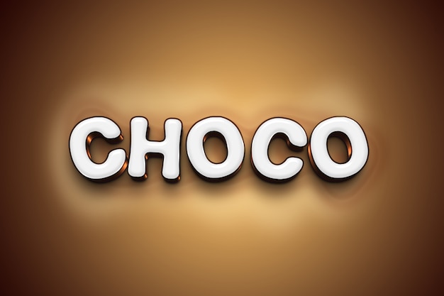 Choco 3d white text style effektvorlage